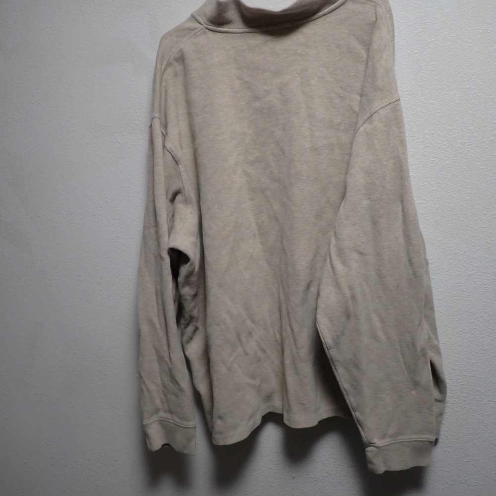 Polo Ralph Lauren Mens 3XLT Tan Beige Quarter Zip Pullover Pony Logo Sweater - Picture 4 of 4